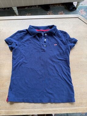 Vineyard Vines Navy Polo with Pink Whale Accent